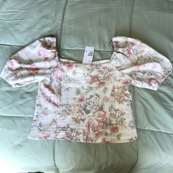 H&M off the shoulder Summer flower Top☺️🌸 - Picture 5 of 7